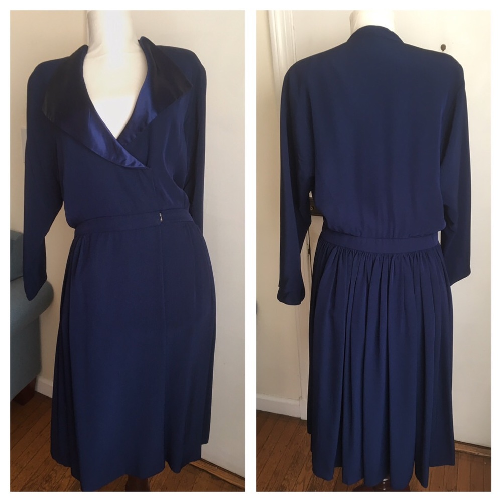Vtg 70’s Helga Film Noir Swing Dress